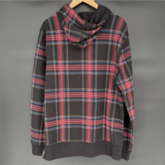 NWT Levi's Men's Logo Plaid Hoodie Sweatshirt Size L Red & Black Casual - Picture 3 of 9
